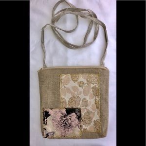 Brocade cream bag